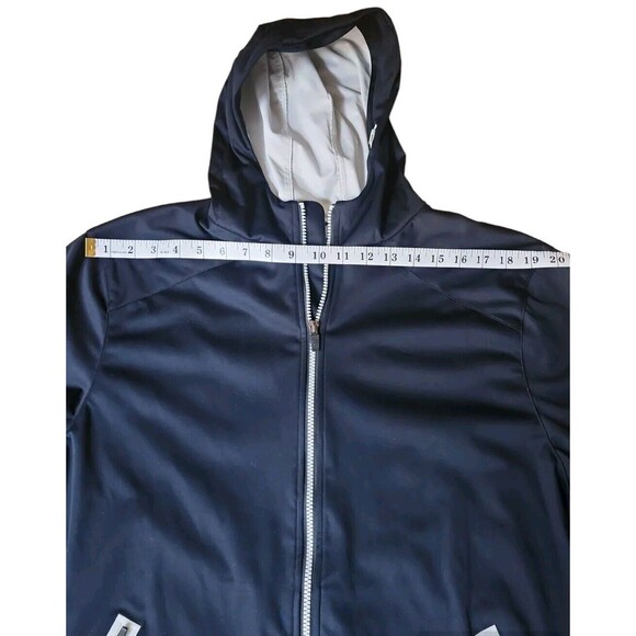 Graham Luxe Windbreaker Men's Large Navy Full Zip Hooded Maverick Golf Outdoors - Picture 6 of 8